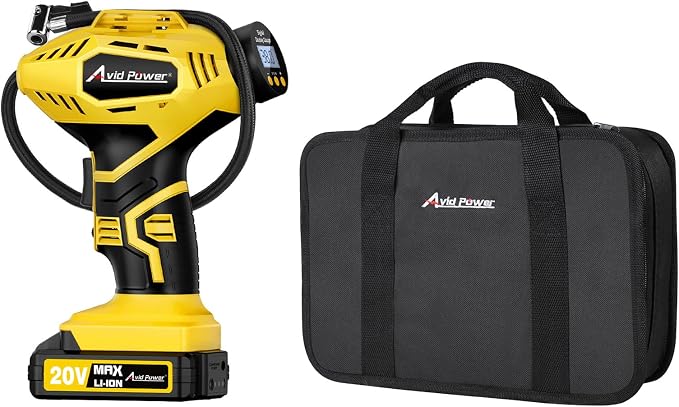 AVID POWER Cordless Tire Inflator Bundle with Tool Bag
