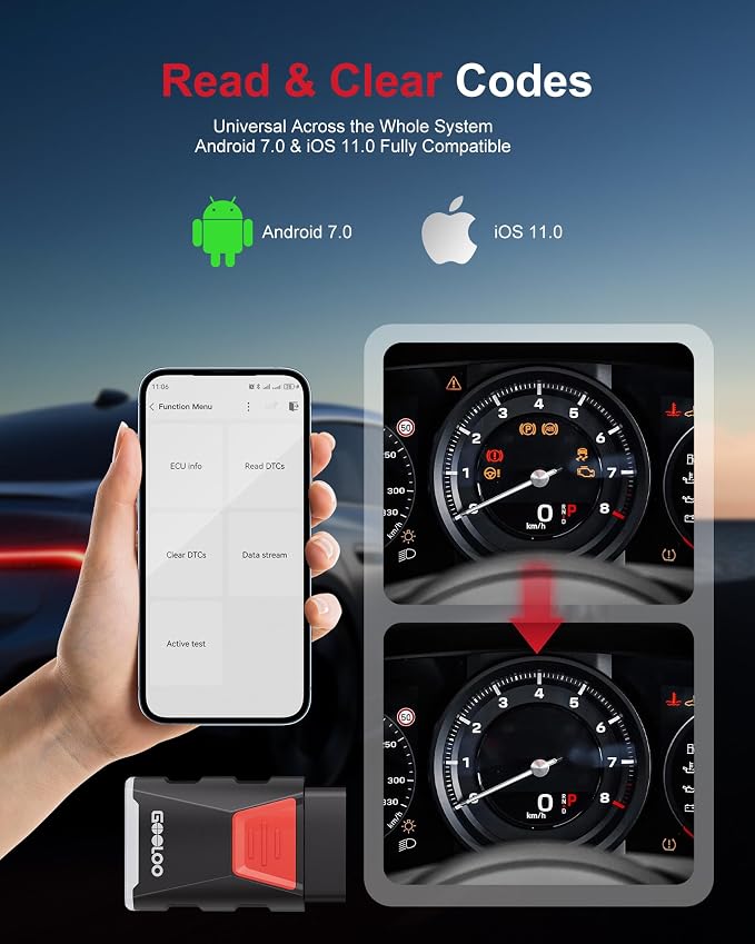 GOOLOO Bluetooth DS200 OBDⅡ Scanner for iPhone & Android, OBD2 Scanner with TPMS, Wireless Bidirectional Deepscan Tool with All System Diagnostic, Car Code Reader & Scan Tools for Vehicles 1996+