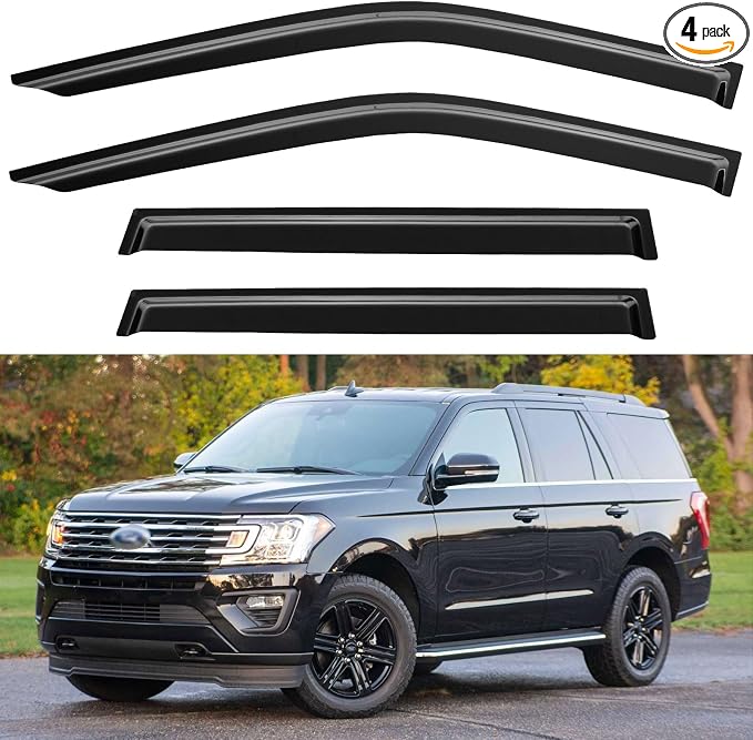 Window Visors Rain Guards for 2018-2024 Ford Expedition, Out-Channel Window Vent Wind Deflectors Visors Shades for 18-24 Expedition XL STX XLT MAX Limited King Ranch Platinum