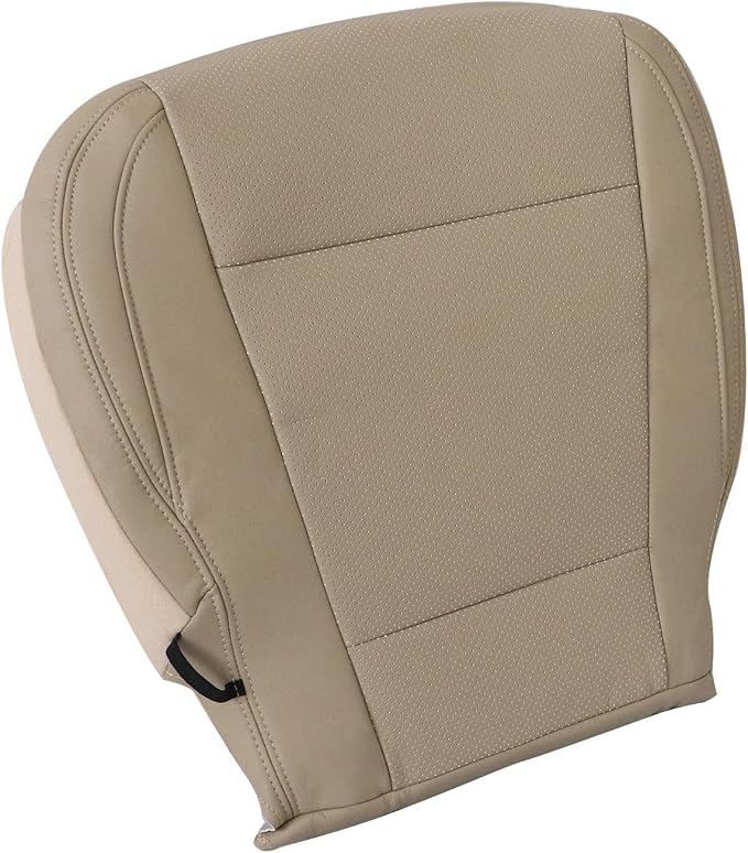 SecosAutoparts Driver Side Bottom Replacement Leather Seat Cover & Foam Cushion Tan Compatible with Ford F-150 Lariat 2015-2017 Compatible with Ford F250 F350 Lariat XLT 2017-2022