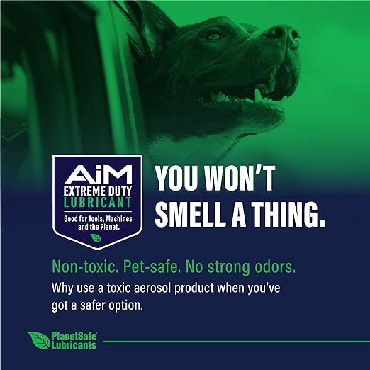 Planet Safe AIM Extreme Duty Lubricant (Small Bundle 1oz + 4oz) Made in The USA. Multi-Purpose for Home, Garage, Doors, Hinges, Gym Equipment - Penetrates, Cleans, Lubricates, Protects, 3 in 1 Oil