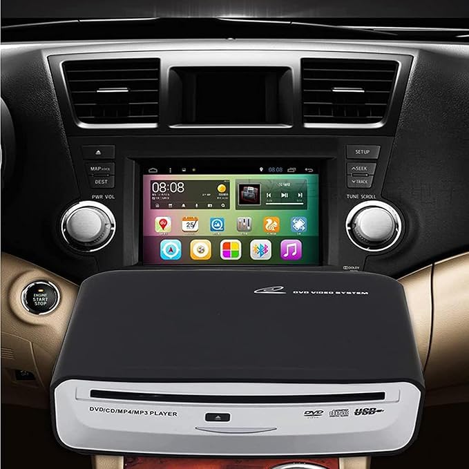 USB External Car Universal Connection Portable CD Player for Car Android Navigation/TV/Laptops Desktops with USB Port Plug and Play (Android Version 4.4 and Above)