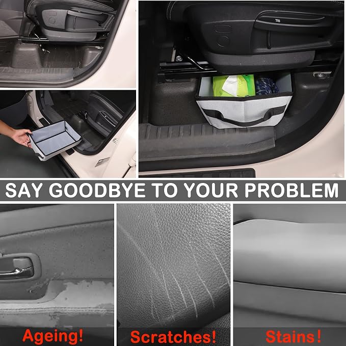 Car Front Under Seat Storage Organizer Compatible with Ineos Grenadier 2020-2025 Oxford Cloth Under Seat Storage Box Interior Accessories,Applicable to both left and right. (grey)