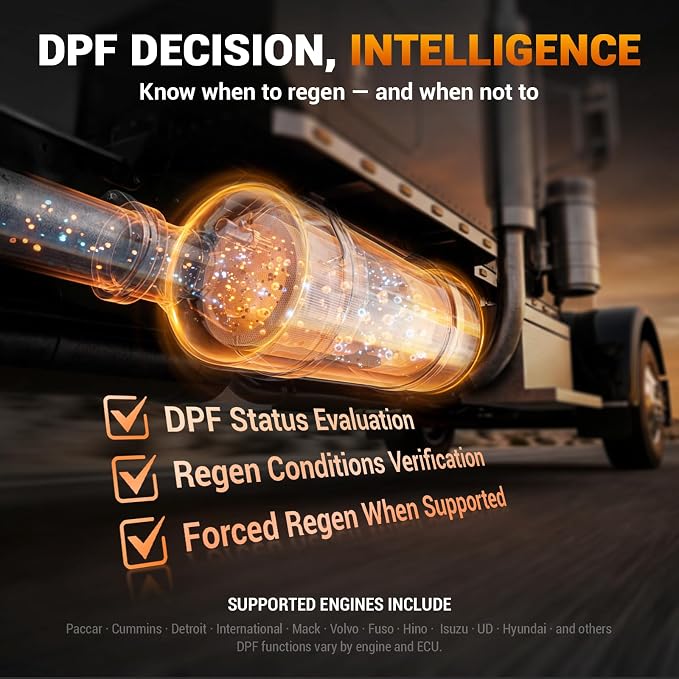 ANCEL HD8000 Heavy Duty Truck Diagnostic Scanner, Advanced Diesel Scanner with DPF Regen, Idle & Speed Limit Adjustment, Full-System ECU Diagnostics, Lifetime Free Updates
