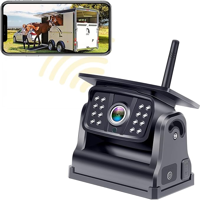 Magnetic Wireless Backup Camera 5.8G Wi-Fi: 1080P HD Night Vision Hitch Camera for Trailer Hook-up & Hitching - No Wiring Solar USB 24H Battery Ideal for Trucks Trailers RVs