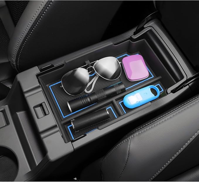 LUWU Center Console Organizer Compatible with Subaru Crosstrek & Impreza 2024-2026 Accessories Armrest Console Secondary Storage Box Insert Tray ABS Material with Coin Holder Blue