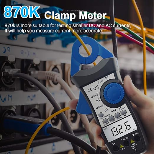 1mA Sensitive Digital Low Current Clamp Multimeter, AC/DC Current Voltage Resistance Clamp-on Multitester for Milliamps Test on Car Battery, HVAC (AIOMEST AI-870K)