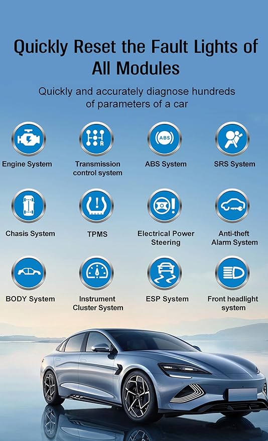 M601 Fit for BMW OBD2 Scanner, Multi-System OBDII Diagnostic Scan Tool and Code Reader with Reset, Enhanced Diagnose Check Engine, Transmission, ABS, SRS, BODY, Chasis, Speaker System & More