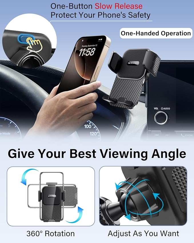 Car Phone Holder for Chevrolet Chevy Malibu 2016-2022 2023 2024 2025/Equinox 2018-2023 2024 Accessories 8-inch Screen Fixed Clip, Automobile Cradles Phone Mount, Cell Phone Base Not Block Air Vent