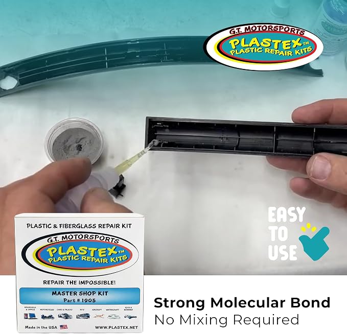 Plastex Plastic and Fiberglass Repair - Easily fix, Recreate Broken Plastic, Fiberglass Wood & More! Plastex Master XL Tech Kit