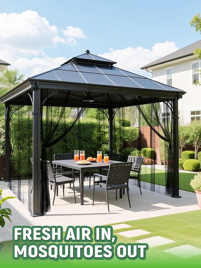 40x10ft Large Mosquito Net - Mesh Netting for Garden Skin and Plants Protection, Patio Bird Bug Screen, Black