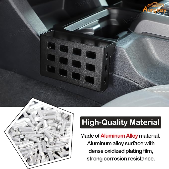 Aunginsy Center Console Gear Shift Storage Basket Compatible with Toyota Tacoma 3rd Gen 2016-2023 Aluminum Gear Shift Side Organizer Tray Armrest Storage Box Accessories, Not Fit Manual Transmission
