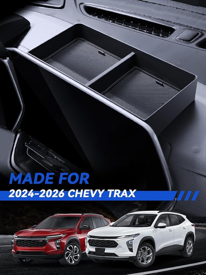 for Trax Dashboard Console Organizer 2024 2025 2026 Chevy Trax LT/2RS/ACTIV Accessories Behind Screen Organizer Storage Box Console Dash Tray