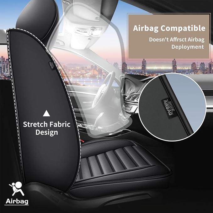 Car Seat Covers Fit for Ford Edge 2007-2025 Front Set Luxury Faux Automotive Seat Covers Waterproof Car Seat Protector Cushion Protector for Ford Edge Accessories Women Girl Gift