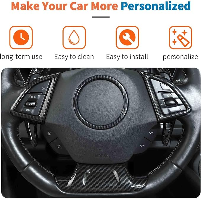 JeCar Carbon Fiber Interior Trim Kit for 2017-2023 Chevrolet Chevy Camaro LT SS ZL1 RS (Only for 8" Screen)