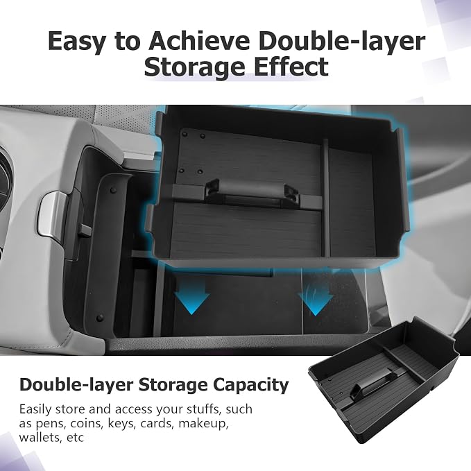 LUWU Center Console Organizer for 2025 2026 Nissan Murano SL/SV/Platinum Accessories Armrest Storage Box, Lower Console Organizers Murano 2026 Accessories 3-Pack