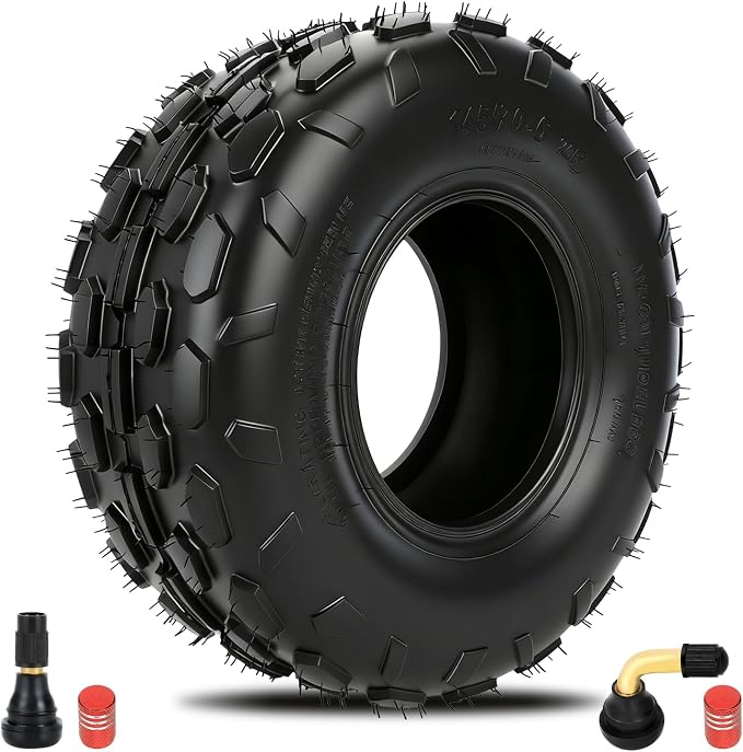 145/70-6 145 70 6 Tire Tubeless Compatible with Mini Bike GMB100 Coleman CT100U CC100X RB100 Go Kart KT196 Baja Doodle Bug DB30 Motovox Mega Moto 80cc 105cc Kazuma ATV Quad 4 Wheeler UTV