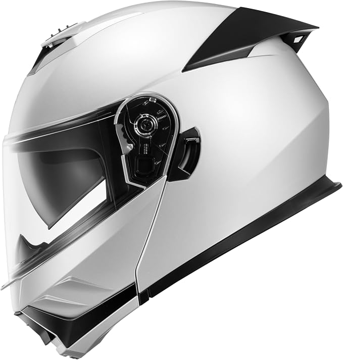 KYPARA Motorcycle Dual Visor Flip up Modular Full Face Helmet with DOT Certification of Impressionism