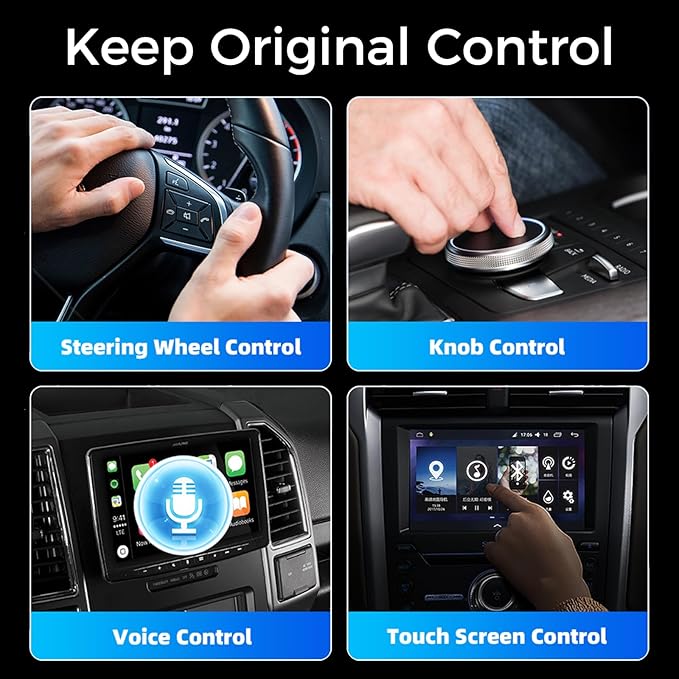 Wireless CarPlay Adapter 4-in-1,2026 Upgraded Screen Mirroring,Support Mirror Link/AirPlay for Apple CarPlay & Android Auto,for Cars with Wired CarPlay, Fast Auto-Connection, Plug & Play-Orange