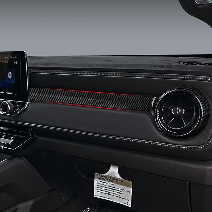 Car ABS Carbon Fiber Dashboard Side Air Outlet AC Vent Sticker Cover Interior Trim Decal for Chevrolet Colorado 2023 2024 2025 2026 Accessories (Outer Ring)