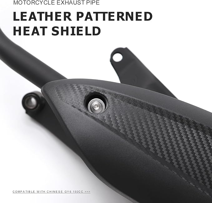 Mokuo Motorcycle Exhaust Assembly in Heavy Iron Material Compatible with Chinese GY6 125cc 150cc 4-Stroke Engine Scooter Moped RSZ 150cc,Xpro Bali 150