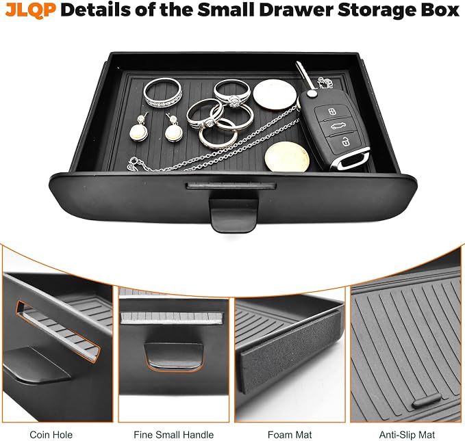 Center Console Cubby Organizer Fit for 2019-2026 Dodge Ram 1500 2500 3500 Insert Drawer Box Accessories Cubby Organizer Box ABS Plastic (3PCS)