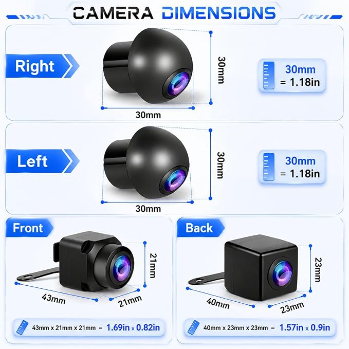 Car AHD 720P/1080P 360° Panoramic System Reversing Camera Set for Android Auto Radio High-Definition Camera