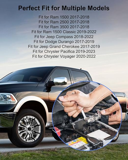 Current Battery Sensor Compatible with Dodge Durango Ram Jeep Compass Grand Cherokee Chrysler Pacifica Voyager Replace 68318616AC 56029778AB, Battery Monitor Module