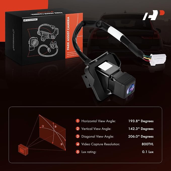 A-Premium Rear View Backup Camera Compatible with Mazda | Parking Camera for 2014 2015 2016 3/3 Sport - Replace# BHN967RC0