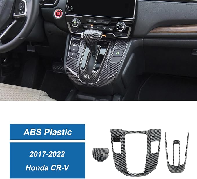 Carbon Fiber Gear Shift Panel Cover Gear Shift Knob Cover Compatible with 2017-2022 Honda CR-V CRV