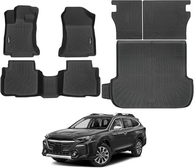 Tongama-Floor Mats for 2020-2025 Subaru Outback, All Weather TPE Floor Liners and Trunk Mat and Backrest Mats Protectors for Subaru Outback Interior Waterproof Accessories