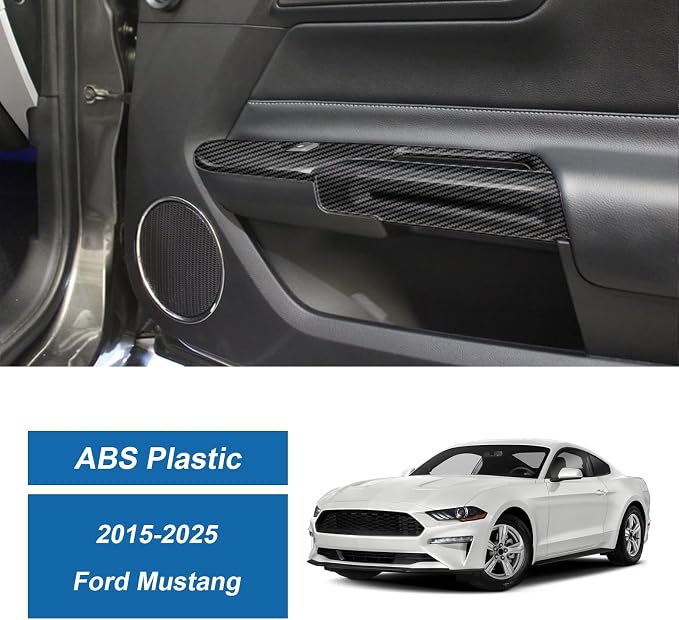 Carbon Fiber Window Lift Switch Panel Cover Compatible with Ford Mustang 2024 2025