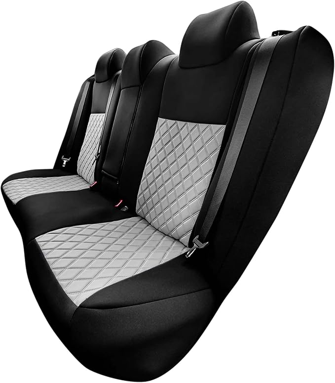 FH Group Custom Fit Seat Covers Specifically Made for 2012-2017 Toyota Camry LE | SE | XSE | XLE - Ultraflex Neoprene Waterproof Car Seat Cover, Rear Set Gray