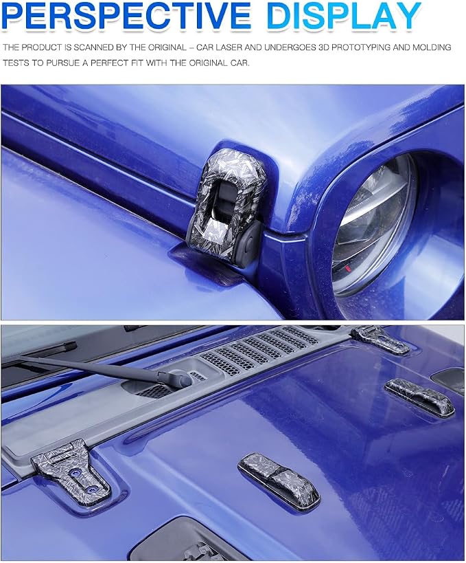 Barong for Jeep Wrangler JL JLU 2018-2025 Accessories Exterior Decoration Door Hinge Handle Engine Hood Hinge Hood Latch Wheel Eyebrow Side Air Outlet Rear Window Hinge Cover 26PCS Full Set (Forging)