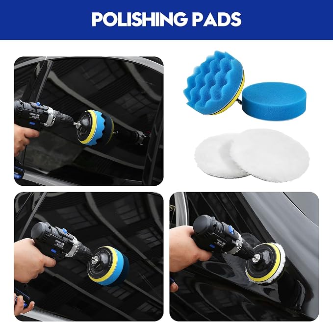 Qydipclin 35Pcs Car Detailing Kit, Car Detailing Brush Set, Car Wash Cleaning Kit, Car Detailing Brushes, Professional Car Care Kit for Interior Exterior Wheels, Blue