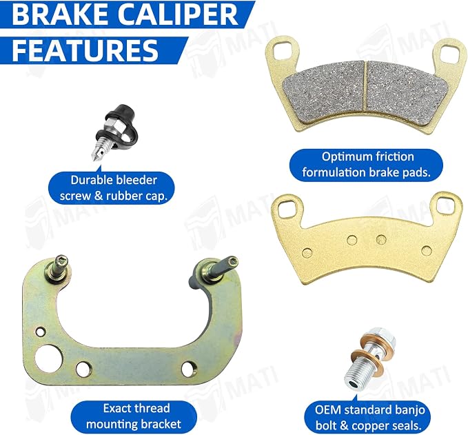 M MATI Front Left Right Brake Calipers for Polaris Ranger 500 570 700 EV LEV Sportsman ACE 325 570 900 GEM EM1400 LSV MVRS 700 800 1912123 1912124 1912125