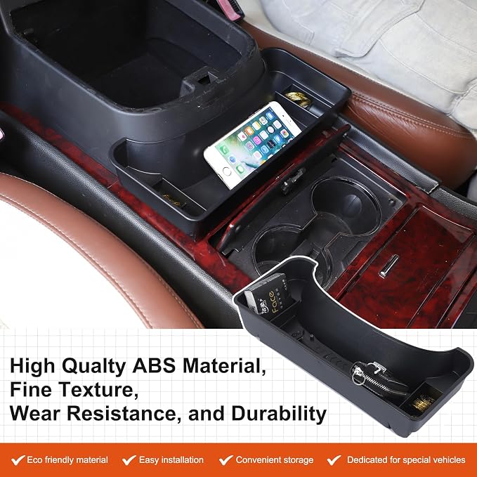 Front Center Console Armrest Hanging Box Compatible with Cadillac Escalade 2007-2014, ABS Center Console Organizer Tray Armrest Storage Accessories
