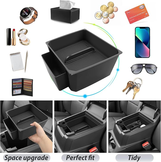 SKTU 2-Pack for 2023-2025 2026 Chevy Colorado/GMC Canyon Center Console Organizer for 2023-2026 Chevy Colorado/GMC Canyon Console Tray 2023 2024 2025 2026 Colorado Canyon Accessories Double Layers