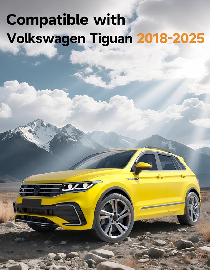 in-Channel Window Rain Guards Fit for Volkswagen VW Tiguan 2018-2024 Rain Guards Extra Durable Side Window Deflectors Visors Vent Visors Vent Shades Car Accessories -4 pcs