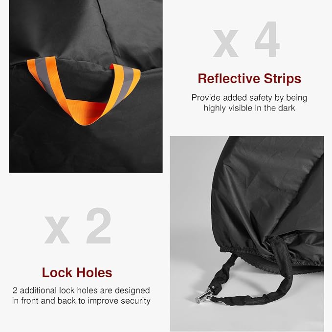 Puroma Bike Cover for Transport on Rack, 600D Waterproof Outdoor Storage Bicycle Covers for 2 Bikes on Rear Bike Rack, Heavy Duty Rain Sun UV Dust Wind Proof with Lock Hole for Car Hitch Travel