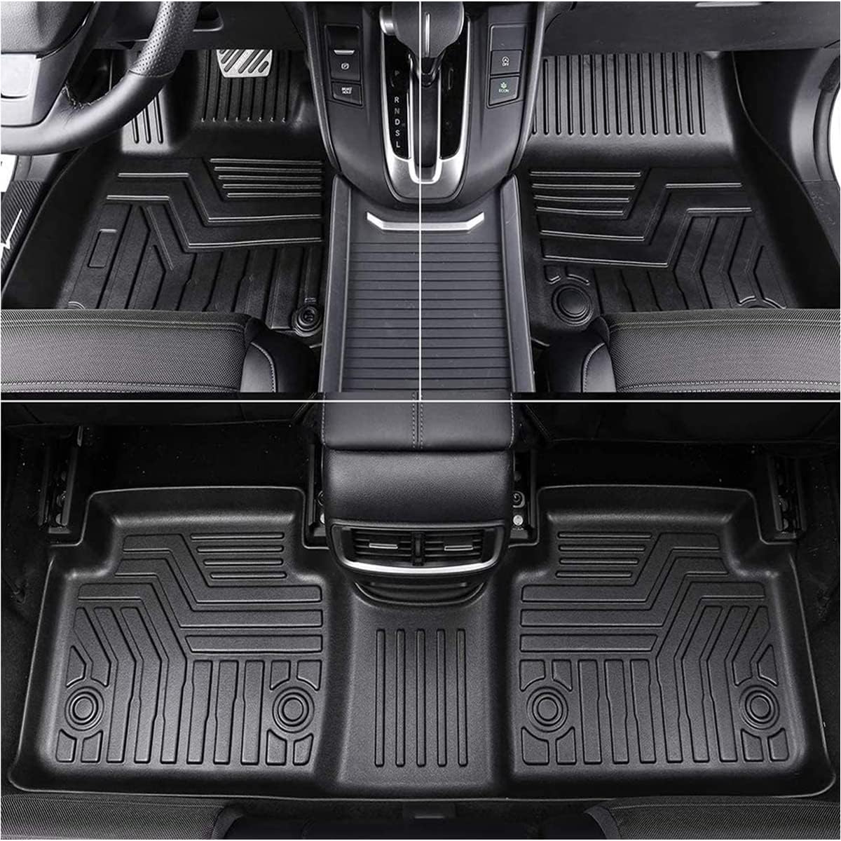 RAV4 Floor Mats Compatible with 2025 2024 2023 2022 2021 2020 2019 Toyota RAV-4，All Weather Protection Waterproof Durable Anti-Slip Odorless Custom-fit TPE Floor Liner Front and Rear Row Set