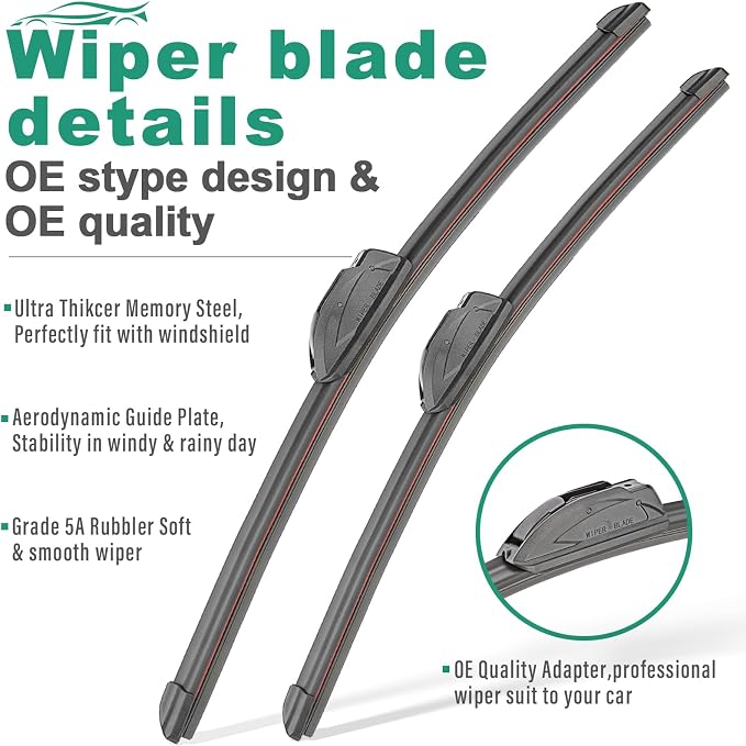 26" 20" 14" Windshield Wiper Blades Replacement for Chrysler Pacifica 2017-2025 / Chrysler Voyager 2020-2025 Premium All Weather Front Rear Wipers Set - OEM Quality (Pack of 3)