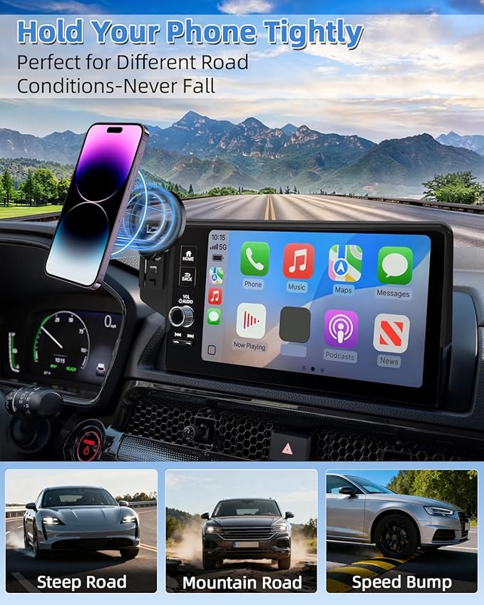 PZK Car Phone Holder for BMW X3 2018-2021/ BMW X4 2019-2021 Accessories 10.25/10.3-Inch Screen Fixed Clip Compatible with Magsafe Phone Mount with Sunglasses Storage Box 360° Rotation Not Affect Vent