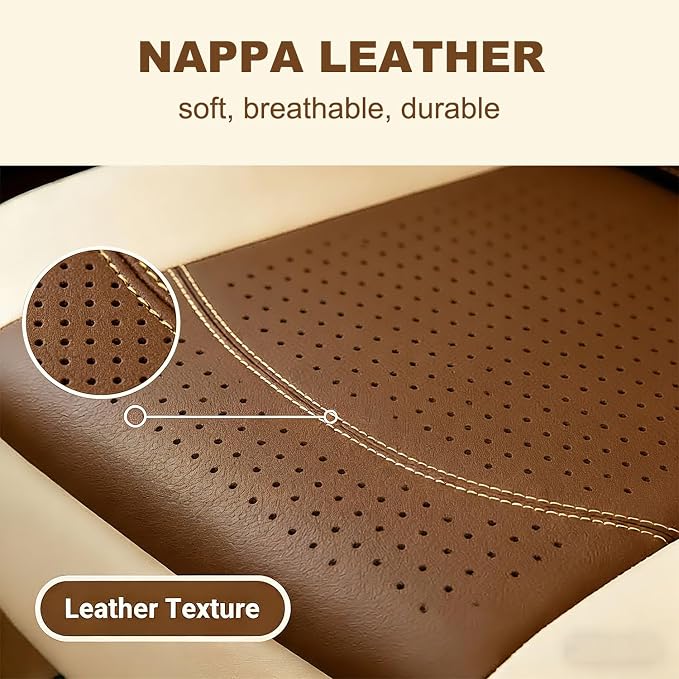 RV Seat Covers (2 Pack) - Nappa Leather RV Captain Chair Seat Covers for Class A RV,Custom Fit Front Driver & Passenger Waterproof Pet-Friendly Motorhome Seat Covers with 4 Armrest Covers