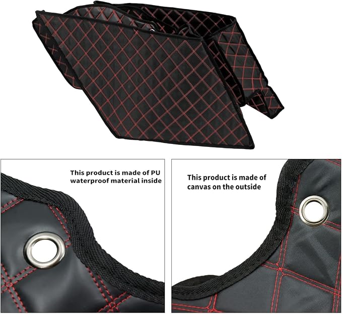 5'' Stretched Saddlebag Liners Inserts Red Thread Compatible with Harley 2014-2023 1 Pair
