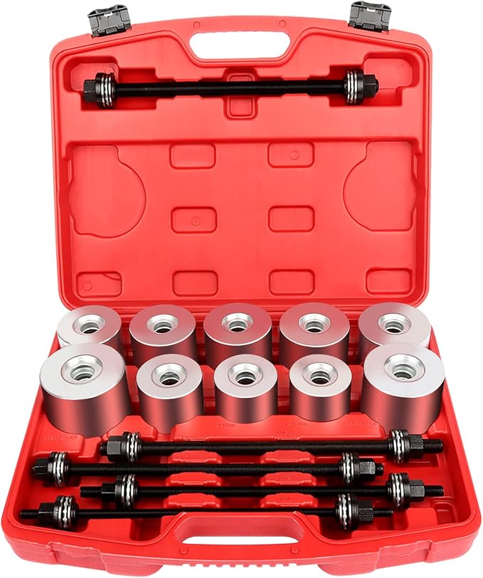 SCITOO 27PCS Automotive Universal Tools Press and Pull Sleeve Kit Bush Bearing Removal Insertion Tool Set