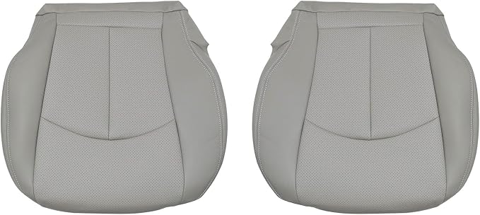 SecosAutoparts Gray Front Driver & Passenger Side Bottom Perforated Leather Replacement Seat Covers Compatible with Mercedes Benz E63 E280 E300 E320 E350 E500 E550 2003 2004 2005 2006 2007 2008 2009