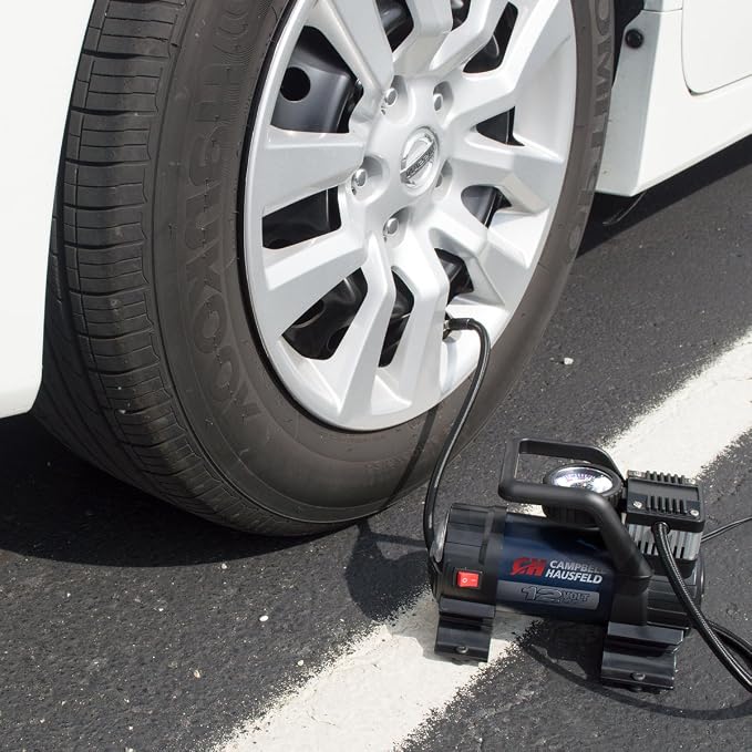 Mighty Portable Inflator, 12V, 150 PSI Air Compressor, Pump with Safety Light & Accessories (Campbell Hausfeld AF010400)