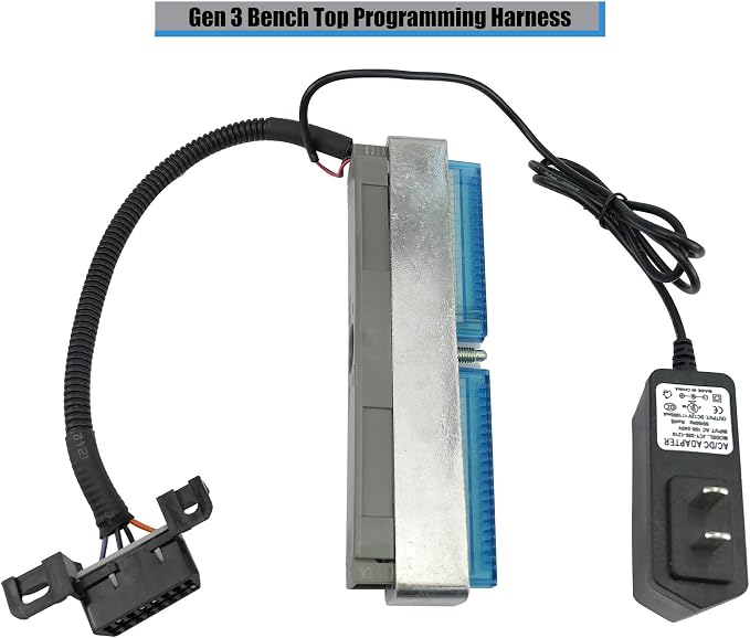 LS Gen 3 ECM Engine Programming Control Module Reader Diagnostic PCM Bench Harness w/Power Supply Fits for GM Chevy All Blue/Red & Blue/Green 1999-2007, OBD2 Port, 18 Gauge, 12 Volt