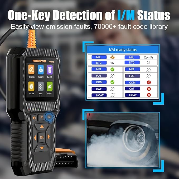Heavy Duty Truck Scanner, NC610 Diesel Diagnostic Scan Tool for Cummins, Detroit, Freightliner, International, Paccar, 2 in 1 Truck & Car Engine Code Reader/OBD2 Scanner (NC610)